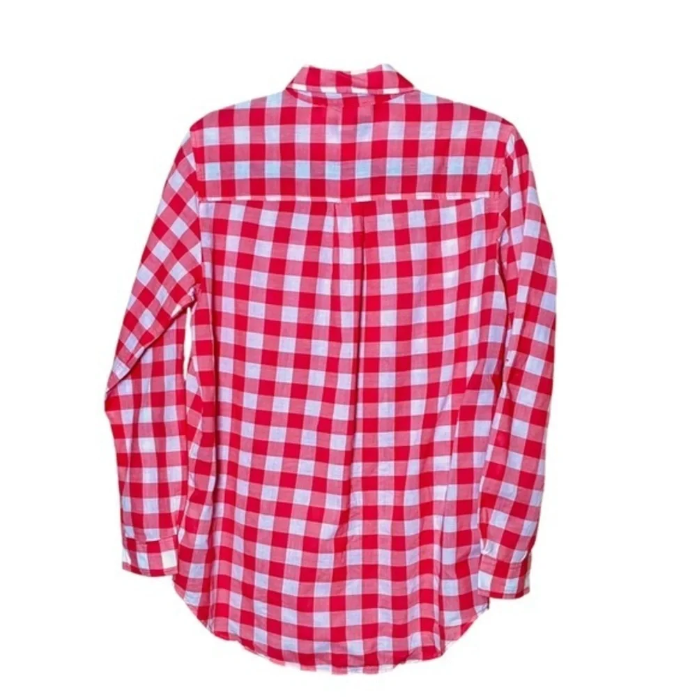 Michael Kors Large Gingham Check Red/Coral & White Plaid Button Down Shirt